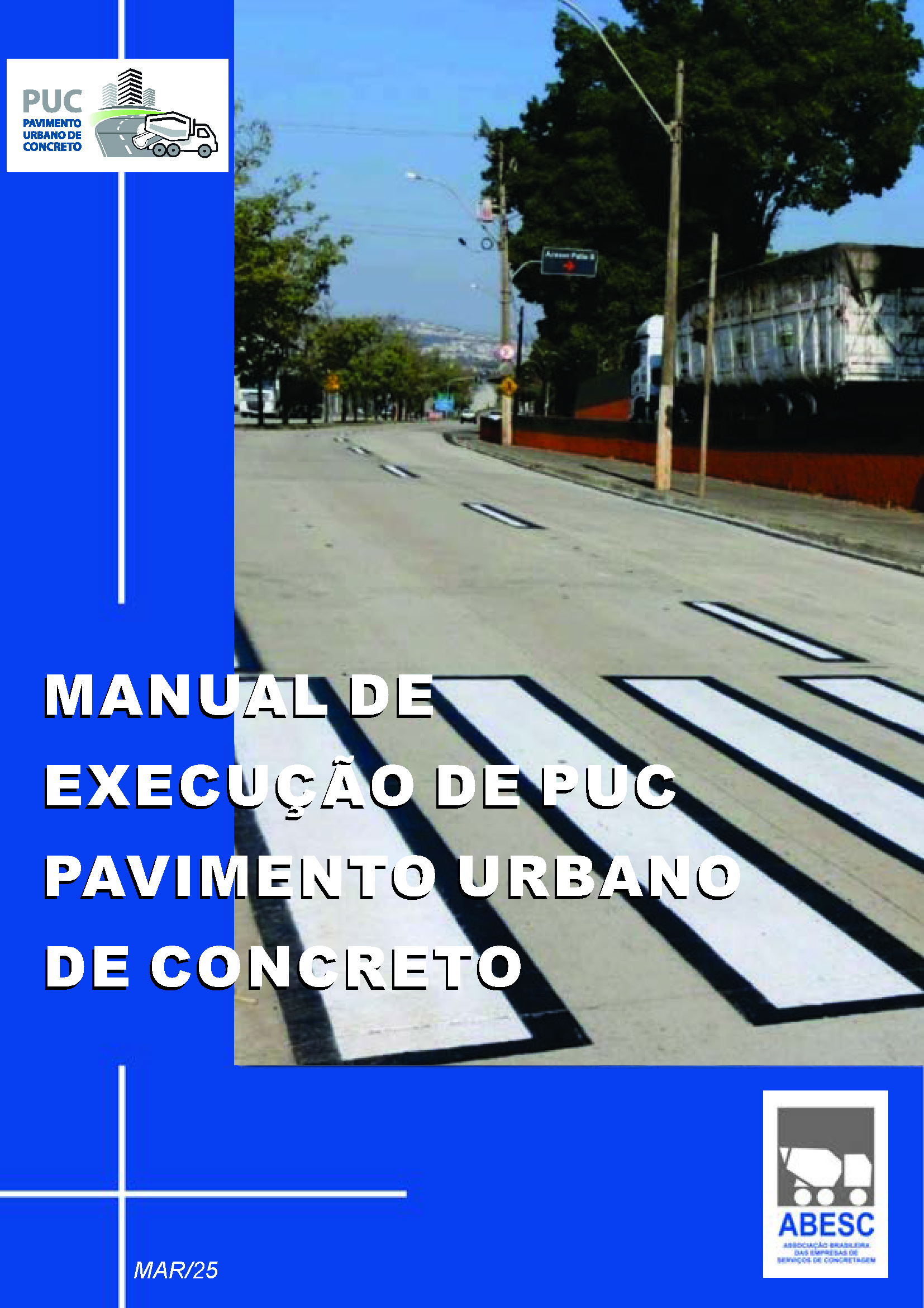 Capa do Manual ABESC de Execução de PUC - Pavimento Urbano de Concreto